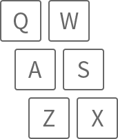 Q,W,A,S,Z,X